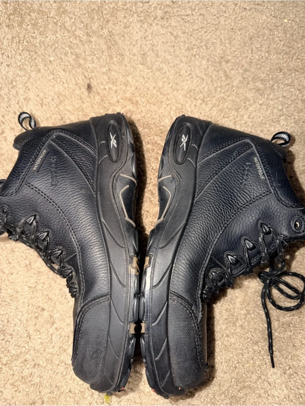 Reebok Work Men’s 9M Black Leather Waterproof Slip Resistant Work Boots